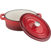 Кастрюля для запекания с крышкой;чугун;250мл;,H=70,L=125,B=90мм;красный,черный