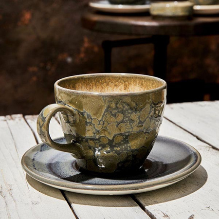 Чашка чайная «Аврора Революшн Гранит»;фарфор;228мл;D=90/44,H=70мм;коричнев.,бежев.