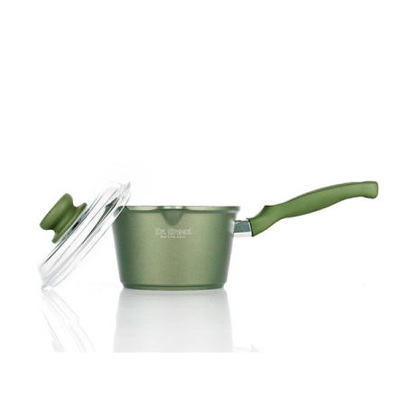 Сотейник с крышкой(индукция) «Д.Грин»;алюм.литой;1,5л;D=16см;зелен.