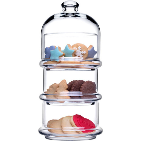 Набор емкостей фуршетных «Вилла» для десерта с крышкой[3шт];стекло;0,505л;D=94/118,H=261мм;прозр.