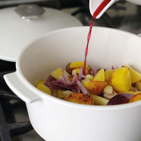 Кастрюля для сервировки «Революшн» с крышкой;керамика;0,5л;D=136,H=92мм;белый,желт.