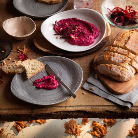 Салатник «Скейп грей»;фарфор;0,75л;,H=55,L=280,B=240мм;серый