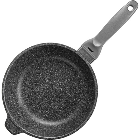 Сковорода (индукция) «Гранито»;алюм.литой;D=24,H=8см;черный