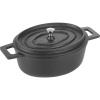 Кастрюля для запекания «Эмбер Каст Мэтт» с крышкой;чугун;0,8л;,H=7,L=18,B=14см;черный