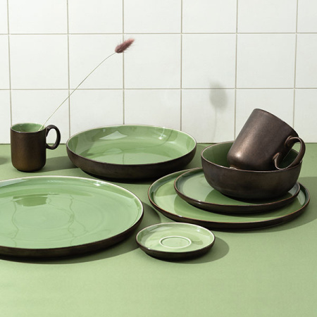 Кружка «Сейдж»;фарфор;400мл;зелен.,бронз.