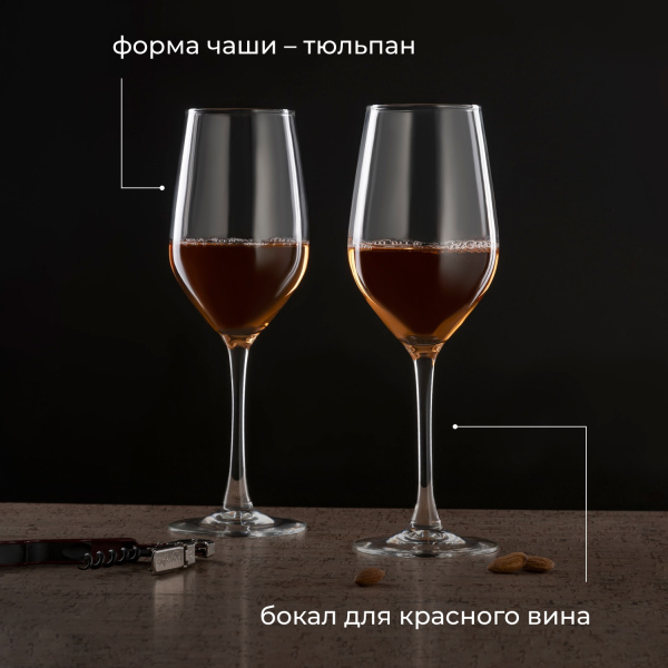 Бокал для вина «Селест»;стекло;450мл;D=60/79,H=237мм;прозр.