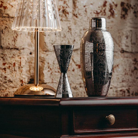 Шейкер европейский «Пробар Премиум Мотиво» с орнаментом;сталь нерж.;0,5л;D=83,H=197мм;серебрист.