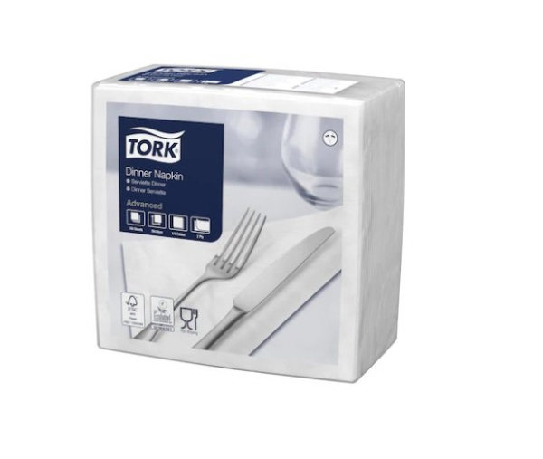 Салфетки бумажные Tork  39 белые 1/4 сложения, 2 слоя, 150 листов (12)