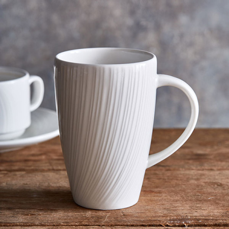 Кружка «Спайро»;фарфор;340мл;D=80,H=115,L=110мм;белый