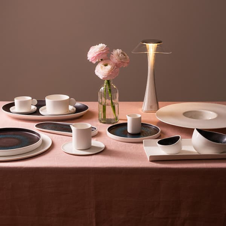 Чайная пара «Афрос»;кост.фарф.;250мл;D=40,H=55,L=90,B=110мм;белый