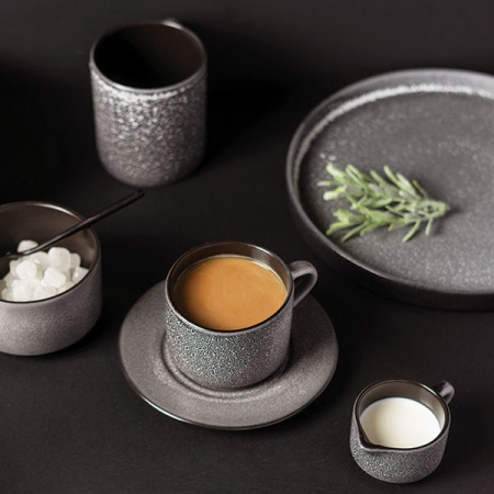 Кружка «Млечный путь»;фарфор;350мл;D=90,H=100,L=115мм;черный,серый