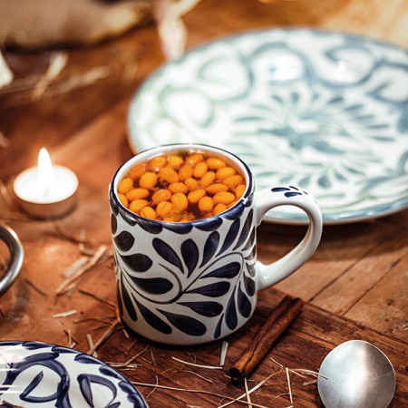 Кружка «Пуэбла блю»;фарфор;285мл;,L=12см;белый,синий