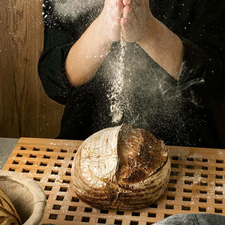 Доска разделочная для хлеба;бук;,H=2,L=52,B=34см;св. дерево