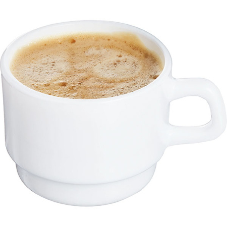 Чашка чайная «Ресторан»;стекло;190мл;D=77,H=73мм;белый