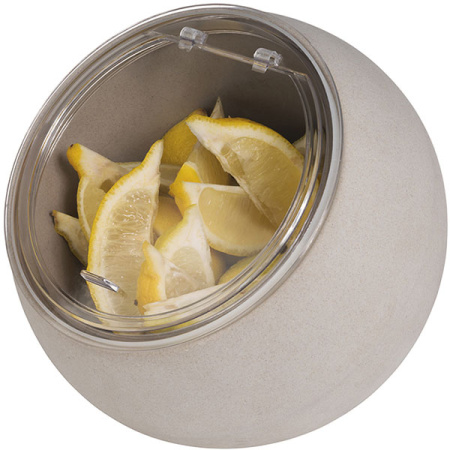 Емкость фуршетная «Мун» с откидной крышкой;пластик;0,8л;D=19,H=17,5см;серый