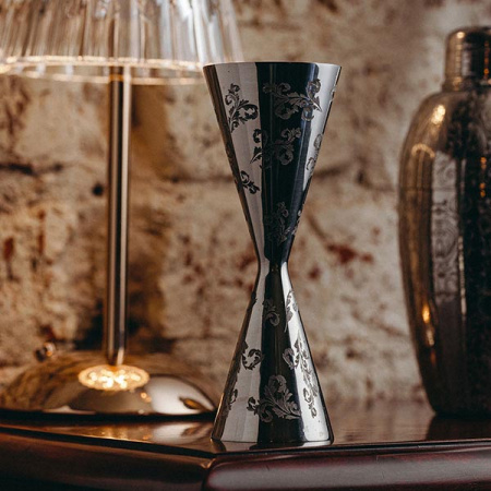 Джиггер «Пробар Премиум Мотиво» 60/90 мл с орнаментом;сталь нерж.;D=52/59,H=155мм;серебрист.