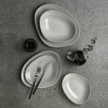 Салатник «Гэлэкси»;фарфор;1,2л;D=230,H=73мм;матовый,свет.-сер.