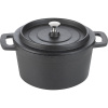 Кастрюля для запекания «Эмбер Каст Мэтт» с крышкой;чугун;0,7л;D=14,H=7см;черный