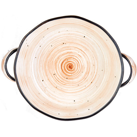 Форма для запекания «Пастораль» с ручками;фарфор;0,55л;D=155,H=50,L=196мм;оранжев.