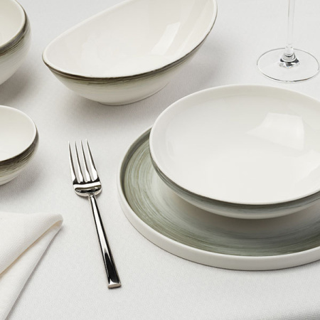 Салатник «Айсио»;фарфор;250мл;D=11,H=5см;белый,серый