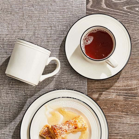 Кружка «Бид Блэк Бэнд»;фарфор;285мл;белый,черный