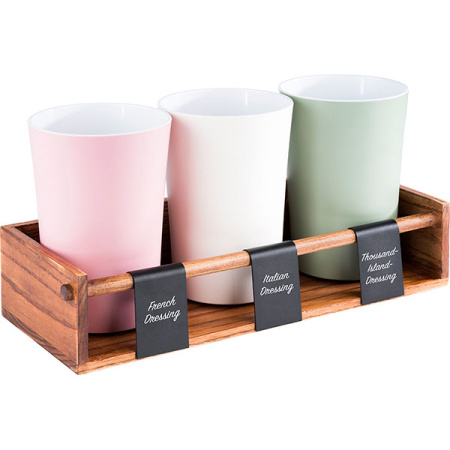 Подставка для набора для специй и емкостей;дерево,металл;,H=9,L=40,B=16см;коричнев.