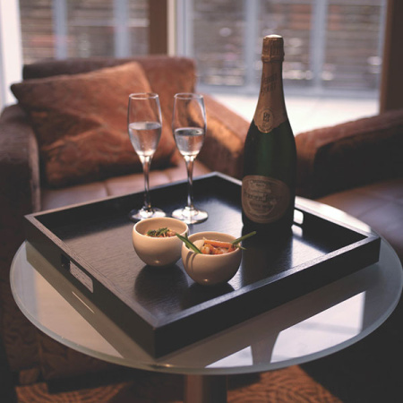 Поднос для подачи с ручками;дуб;,H=4,L=60,B=40см;черный дуб