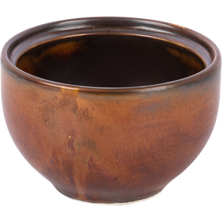 Сахарница с крышкой «Мак»;фарфор;200мл;D=91,H=60мм;медный