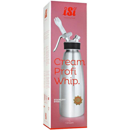 Сифон для сливок «Крим профи»;сталь нерж.,пластик;1л;D=90,H=295,B=115мм;металлич.,черный