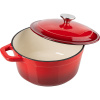 Кастрюля для запекания с крышкой;чугун;2,6л;D=20,H=16см;красный