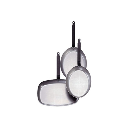 Сковорода прямоуг.;белая сталь;,H=5,L=39,B=26см;серый