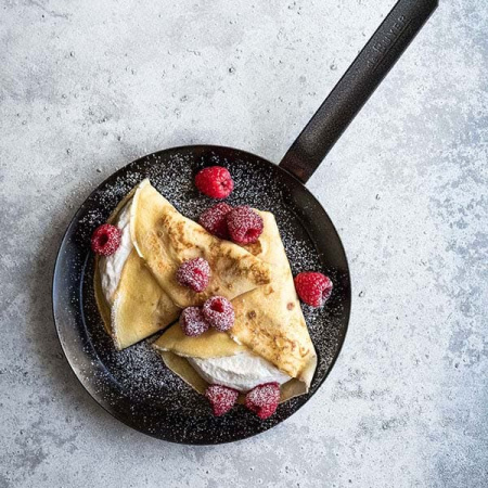 Сковорода;голуб.сталь;D=220,H=25,L=415мм;серый