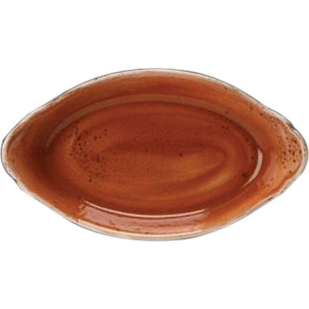 Форма для запекания «Крафт Терракота» овальная;фарфор;,H=45,L=245,B=135мм;терракот