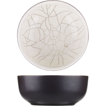 Салатник «День и ночь»;керамика;300мл;D=125,H=50мм;белый,черный