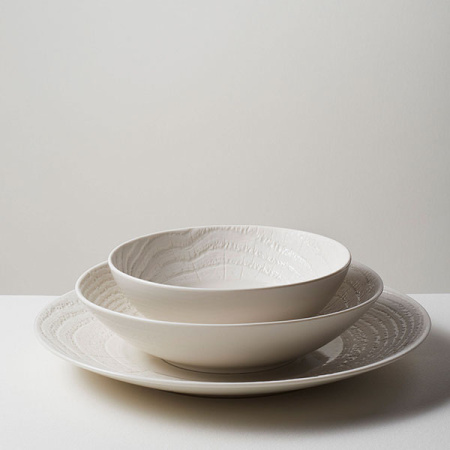 Салатник «Арборесценс»;фарфор;3,5л;D=335,H=90мм;слон.кость