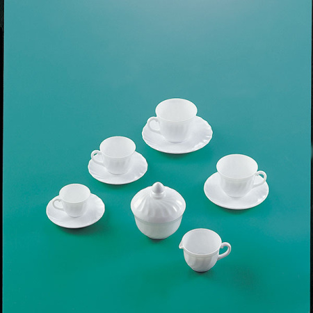 Сахарница «Трианон»;стекло;340мл;D=11,H=13см;белый