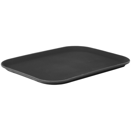Поднос «Проотель» прорезиненный прямоугольный;фибергласс;,L=41,B=30,5см;черный