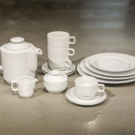 Кофейник «Прага» с крышкой;фарфор;0,6л;D=10,H=15,L=17см;белый