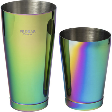Шейкер американский «Пробар Премиум Иридио»;сталь нерж.;0,84л;D=92,H=172мм;разноцветн.