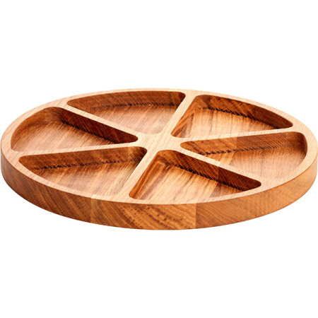 Менажница «Классик» 6 секций круглая;дуб;D=300,H=25мм