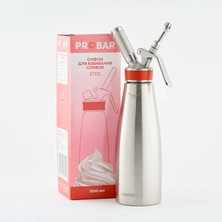 Сифон для сливок «Пробар»;сталь нерж.;1л
