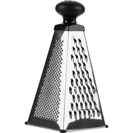 Терка 4-х сторонняя;сталь нерж.,пластик;,H=25,L=12,B=12см;металлич.,черный