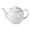 Чайник заварочный с металлическим ситом;фарфор;0,5л;D=80,H=115,B=185мм;белый