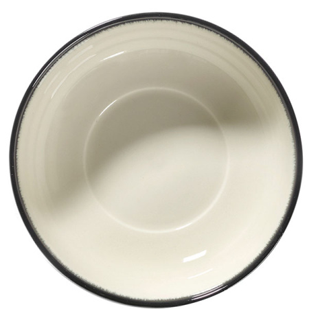 Салатник «Де»;фарфор;D=13см;кремов.,черный