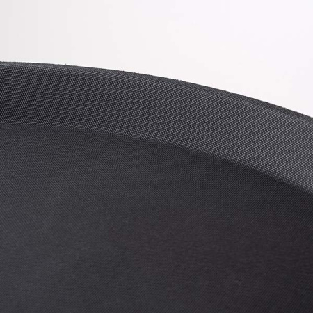 Поднос «Проотель» прорезиненный круглый;пластик;D=35,5см;черный