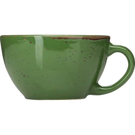 Чашка чайная «Пунто Верде»;фарфор;300мл;D=11,H=7см;зелен.,коричнев.