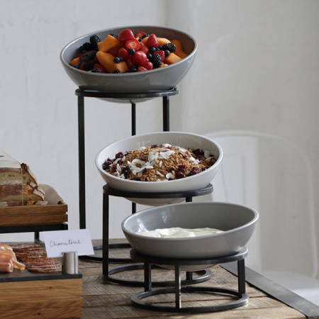 Подставка фуршетная (на 1 емкость);сталь;D=218,H=95мм;черный