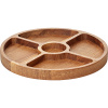 Менажница 5 секций круглая, вставка из натурального сланца;дуб;D=250,H=25мм;деревян.