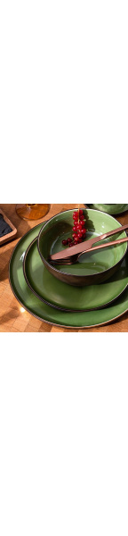 Тарелка «Сейдж»;фарфор;D=21см;зелен.,бронз.