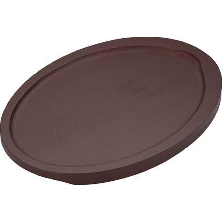 Сковорода для фахитос «Эмбер Каст Мэтт»;чугун,дерево;,H=30,L=378/240,B=190мм;серый,тем.дерево